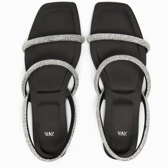 ZARA RHINESTONE SANDALS - Picture 2 of 8